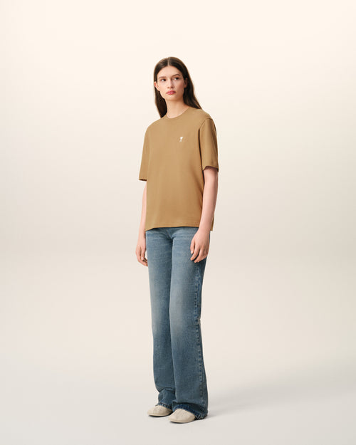 Brown Cotton Ami De Coeur T-shirt  - 12 - Ami Paris