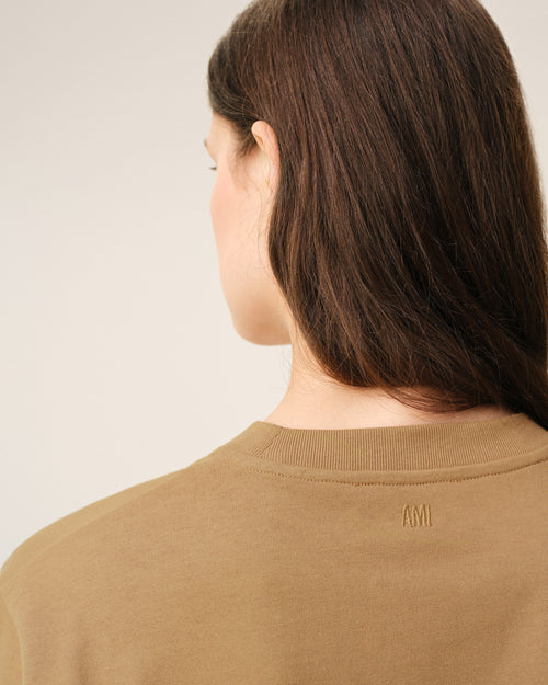 Brown Cotton Ami De Coeur T-shirt  - 10 - Ami Paris