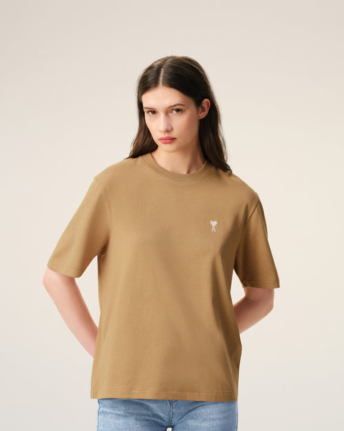 Brown Cotton Ami De Coeur T-shirt  - 9 - Ami Paris