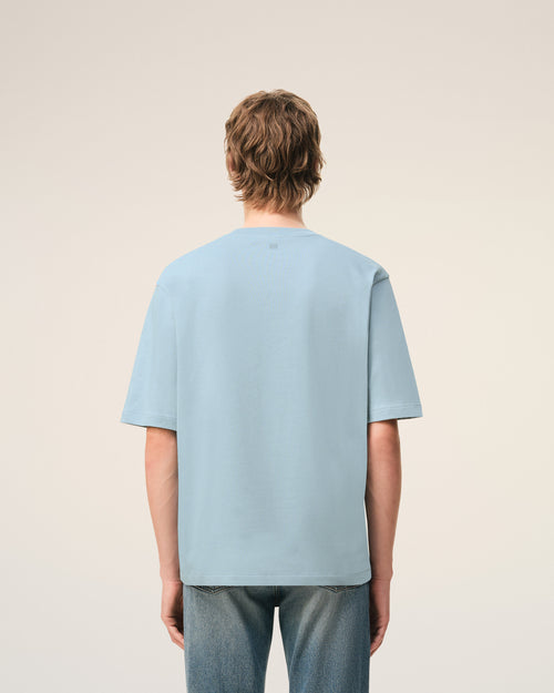 Blue Cotton Ami De Coeur T-shirt  - 5 - Ami Paris