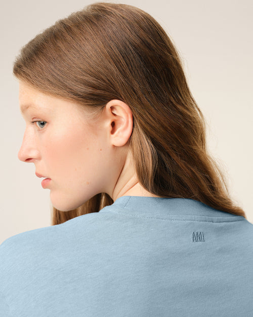 Blue Cotton Ami De Coeur T-shirt  - 10 - Ami Paris