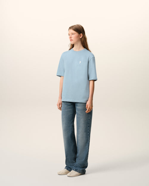 Blue Cotton Ami De Coeur T-shirt  - 12 - Ami Paris