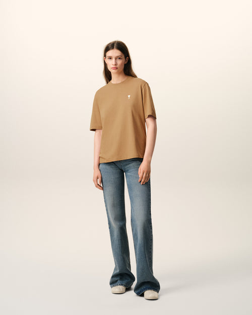                             Brown Cotton Ami De Coeur T-shirt  - 3                         - Ami Paris
