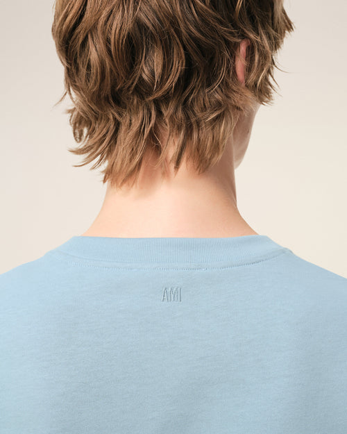 Blue Cotton Ami De Coeur T-shirt  - 4 - Ami Paris