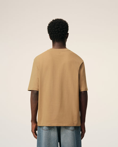 Brown Cotton Ami De Coeur T-shirt  - 5 - Ami Paris