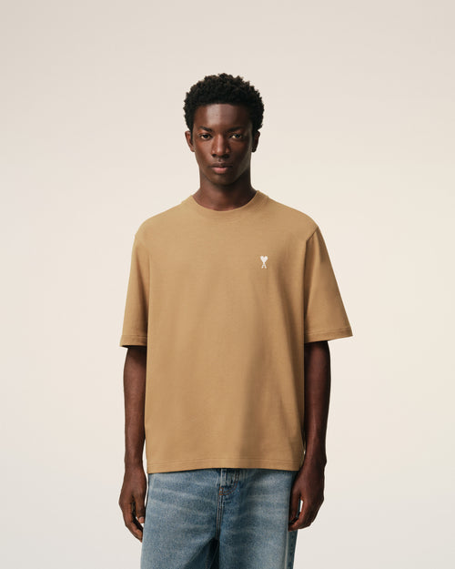 Brown Cotton Ami De Coeur T-shirt  - 3 - Ami Paris