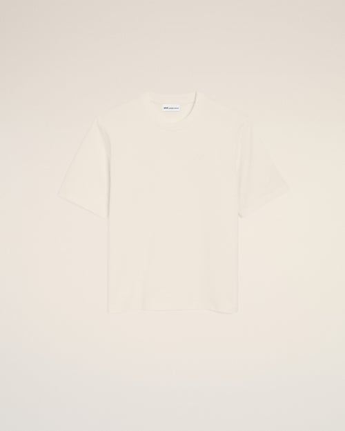 White Cotton Ami De Coeur Embossed T-shirt - 4 - Ami Paris