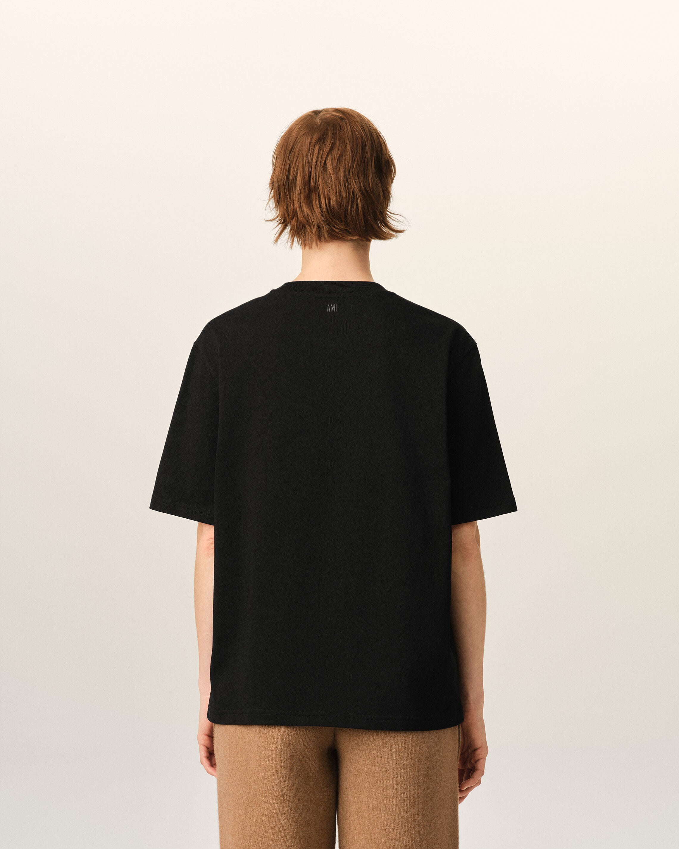 Camiseta negra de algodón Ami de Cœur en relieve - 11