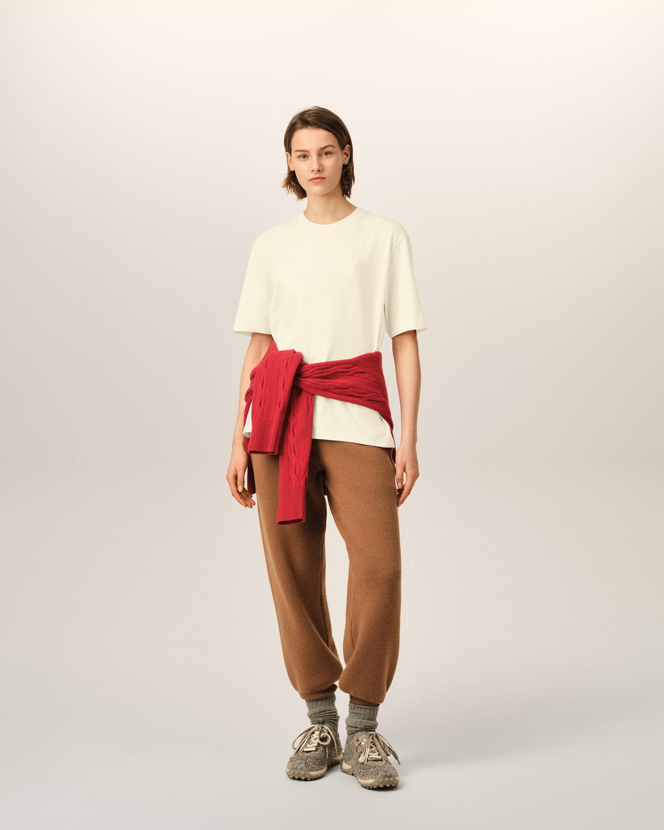Camiseta blanca de algodón Ami de Cœur en relieve - 9