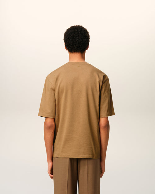 Brown Cotton Ami De Coeur Cosy Fit T-shirt - 5 - Ami Paris
