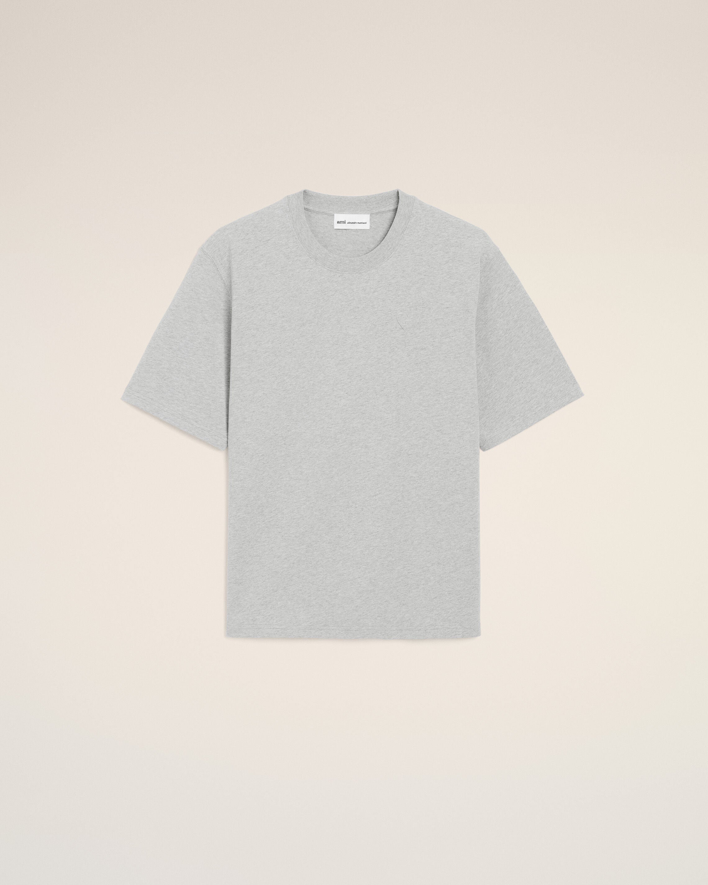 Grey Cotton Ami De Coeur Embossed T-shirt - 7