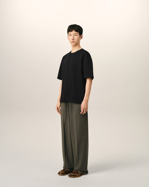 Camiseta negra de algodón Ami de Cœur en relieve - Hombre - 6 - AMI Paris - Ami Paris