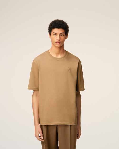 Brown Cotton Ami De Coeur Cosy Fit T-shirt - 3 - Ami Paris