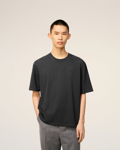 Black Cotton Ami De Coeur Cosy Fit T-shirt - 3 - Ami Paris