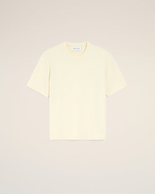 Camiseta blanca de algodón Ami de Cœur en relieve - Hombre - 1 - AMI Paris - Ami Paris