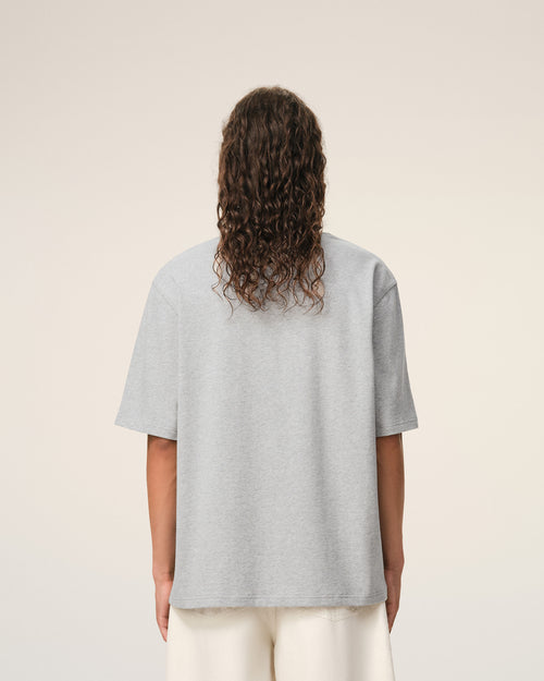 Camiseta con relieve Ami de Cœur de algodón gris - Hombre - 5 - AMI Paris - Ami Paris