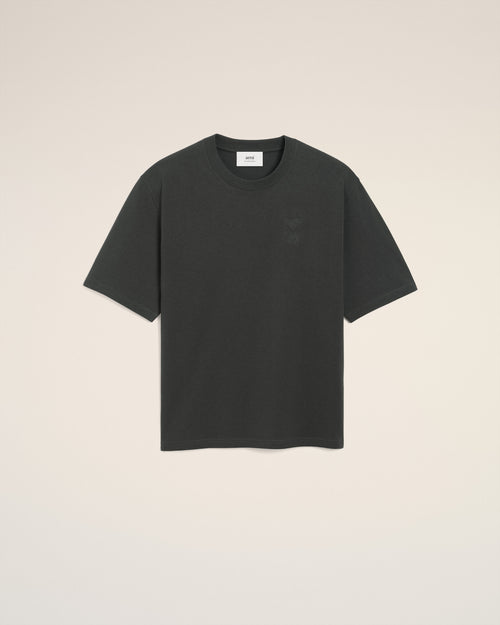 Black Cotton Ami De Coeur Cosy Fit T-shirt - 1 - Ami Paris