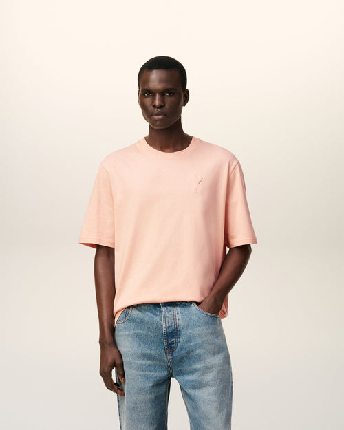 Pink Cotton Ami De Coeur Cosy Fit T-shirt - 2 - Ami Paris