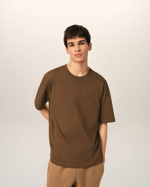 Ami de Coeur T-Shirt aus brauner Baumwolle mit Prägung - Herren - 2 - AMI Paris - Ami Paris