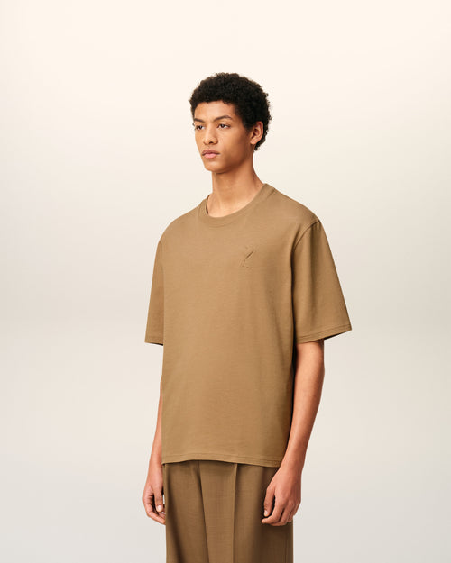 Brown Cotton Ami De Coeur Cosy Fit T-shirt - 6 - Ami Paris