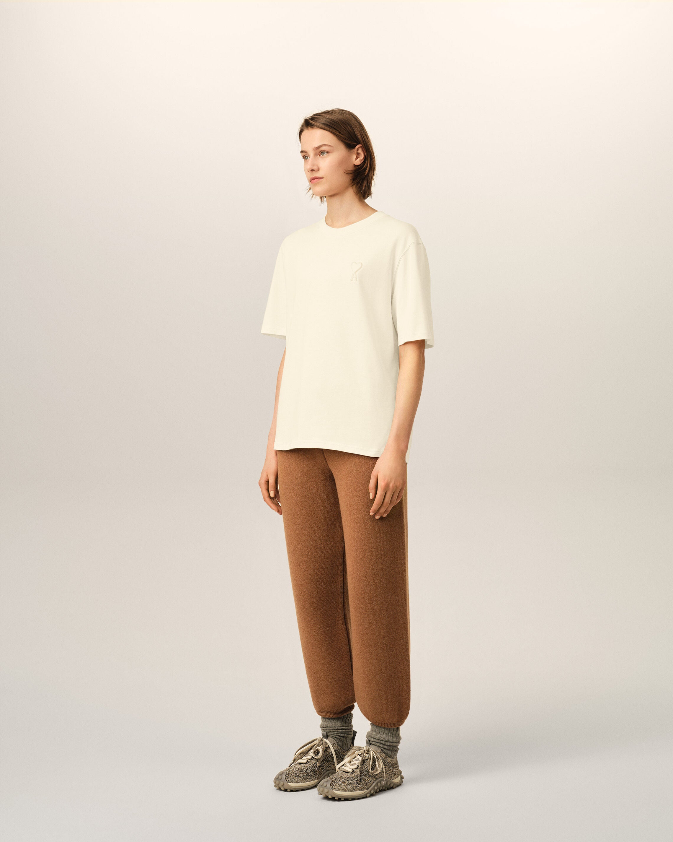 Camiseta blanca de algodón Ami de Cœur en relieve - 12
