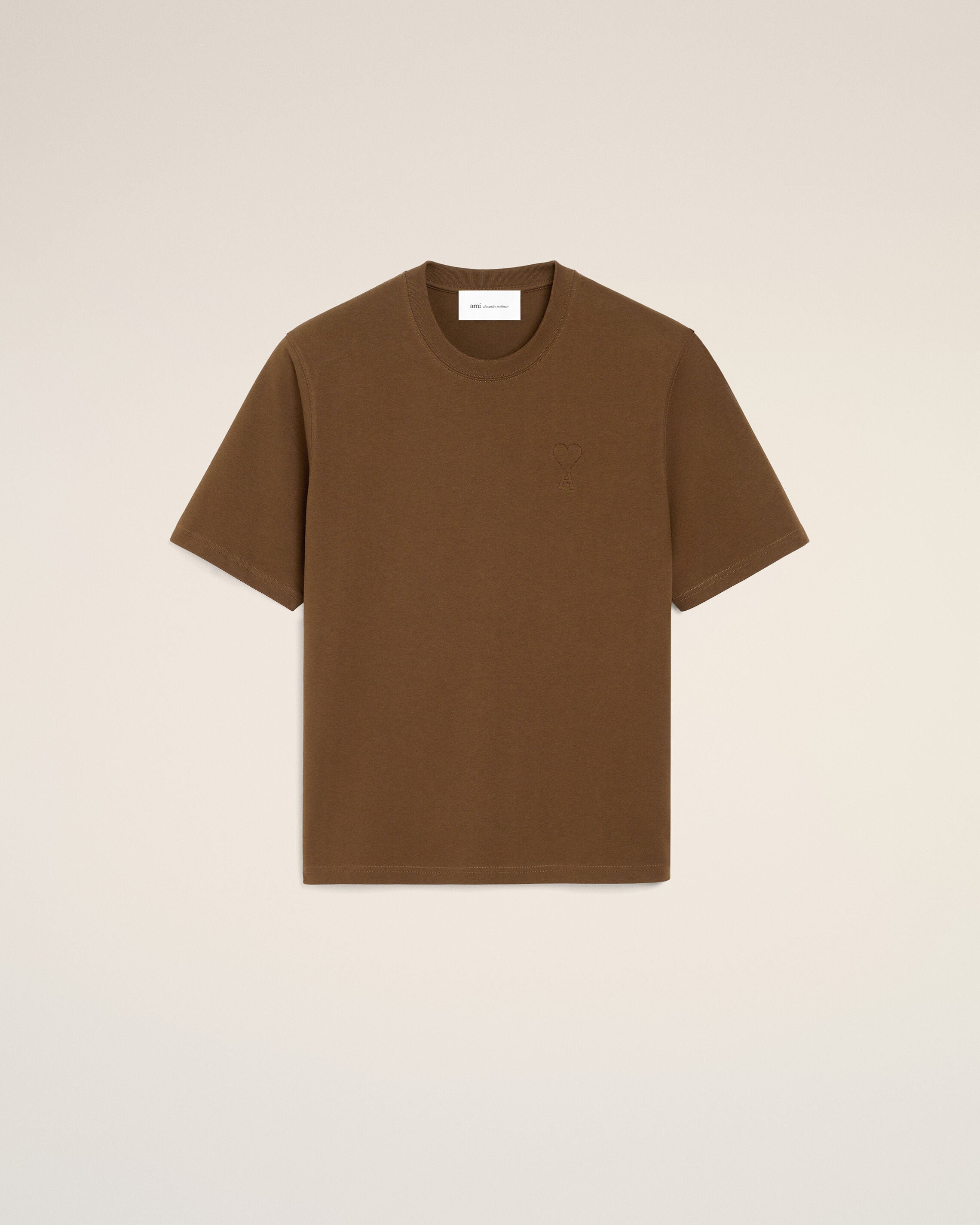 Brown cotton t-shirt with embossed Ami de Coeur - 7