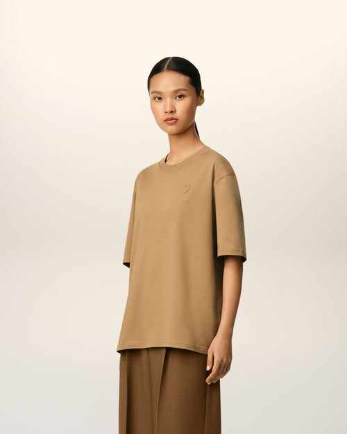 Brown Cotton Ami De Coeur Cosy Fit T-shirt - 12 - Ami Paris
