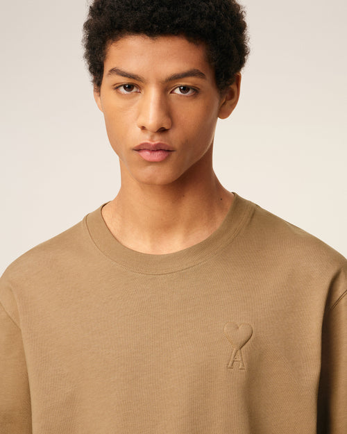 Brown Cotton Ami De Coeur Cosy Fit T-shirt - 4 - Ami Paris