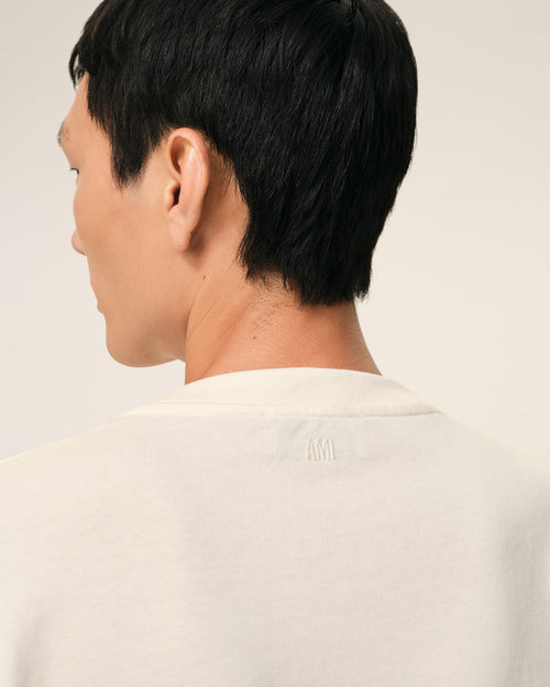 T-shirt Blanc Ami De Coeur Embossé en Coton - Homme - 4 - AMI Paris - Ami Paris