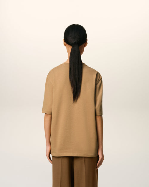 Brown Cotton Ami De Coeur Cosy Fit T-shirt - 11 - Ami Paris