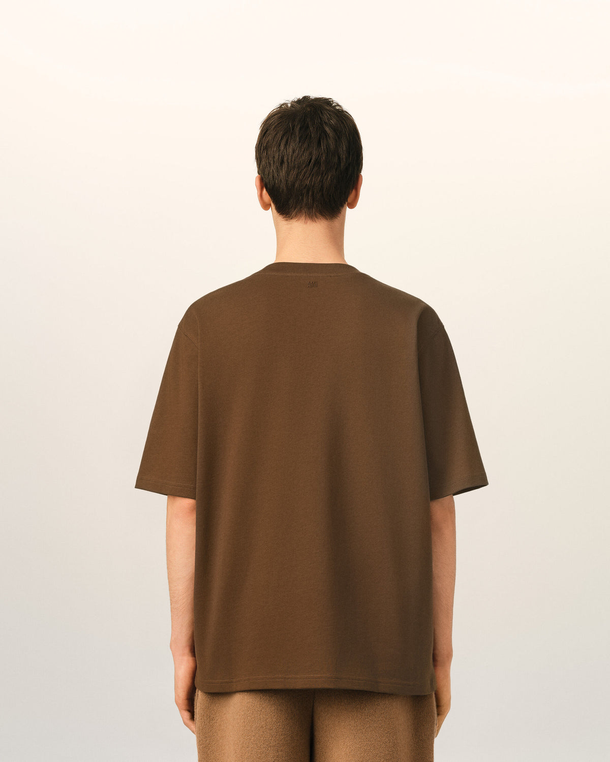 Brown cotton t-shirt with embossed Ami de Coeur - 5