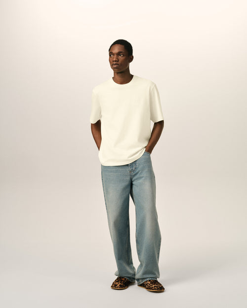 Camiseta blanca de algodón Ami de Cœur en relieve - Hombre - 3 - AMI Paris - Ami Paris