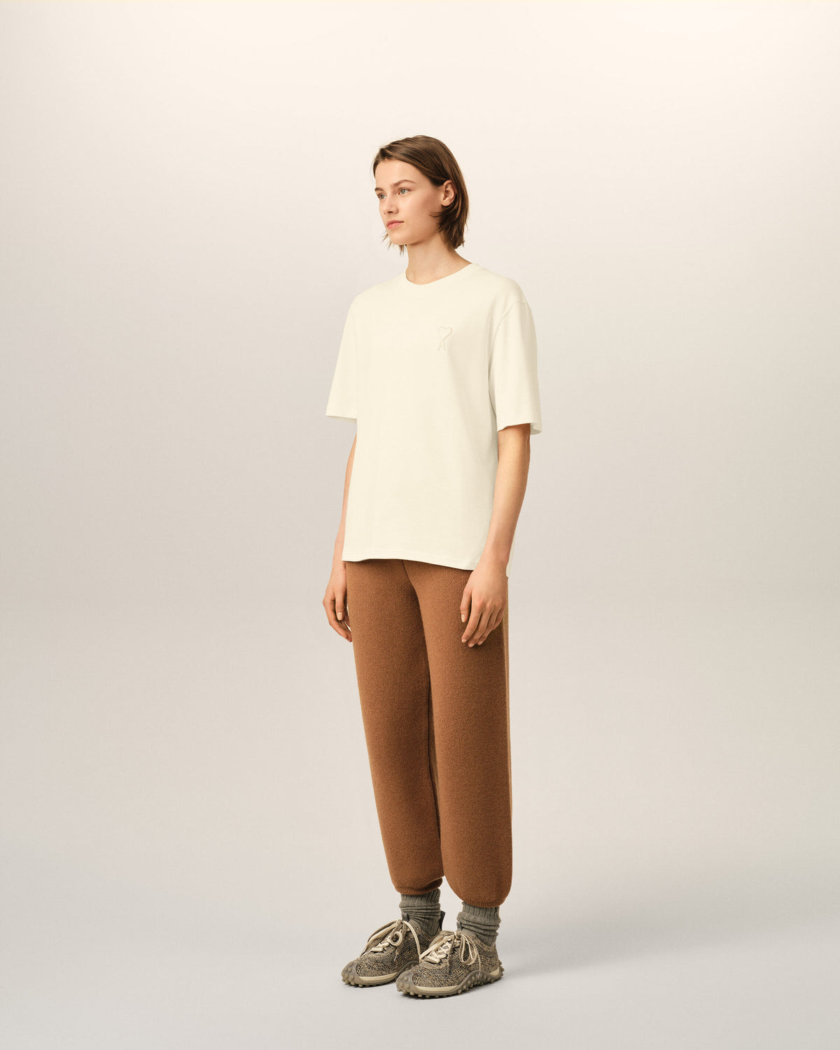 White cotton t-shirt with embossed Ami de Coeur - 12