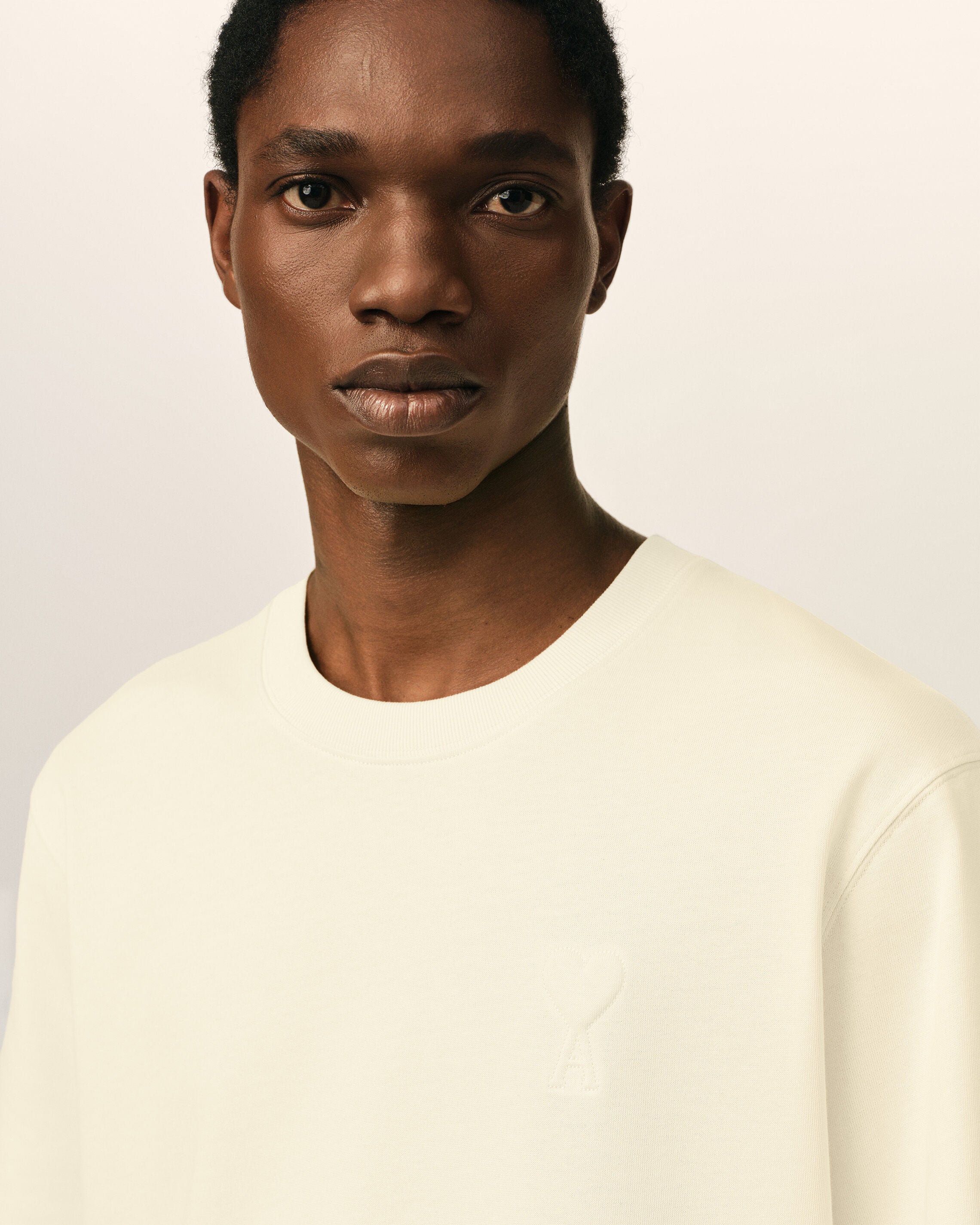 Camiseta blanca de algodón Ami de Cœur en relieve - 4