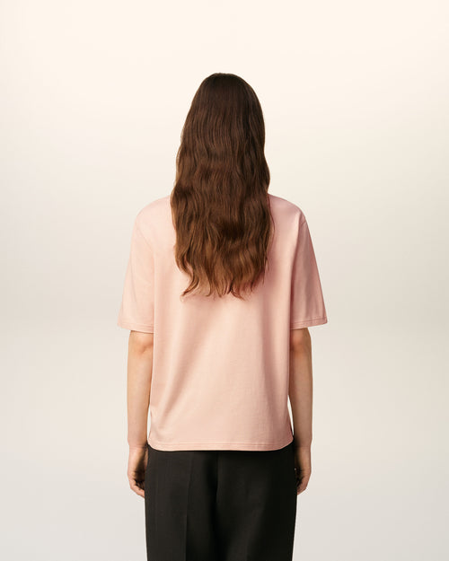 Pink Cotton Ami De Coeur Cosy Fit T-shirt - 12 - Ami Paris