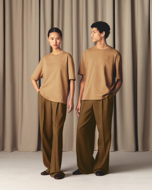 Brown Cotton Ami De Coeur Cosy Fit T-shirt - 13 - Ami Paris