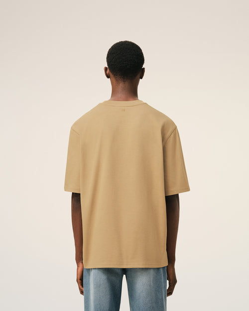 Beige Cotton Ami De Coeur T-shirt - 5 - Ami Paris