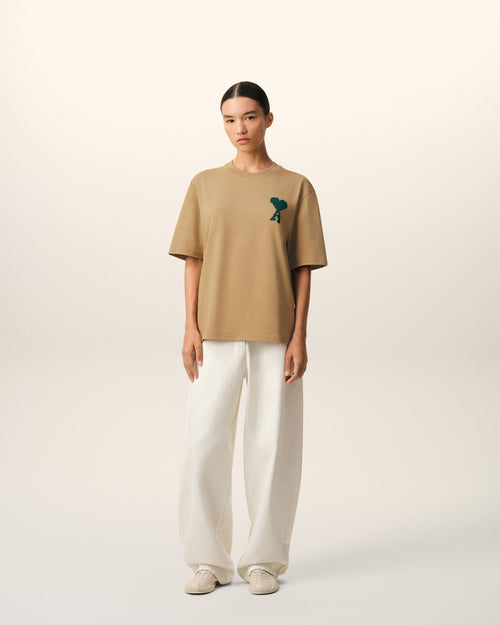                                     Beige Cotton Ami De Coeur T-shirt - 3                                 - Ami Paris