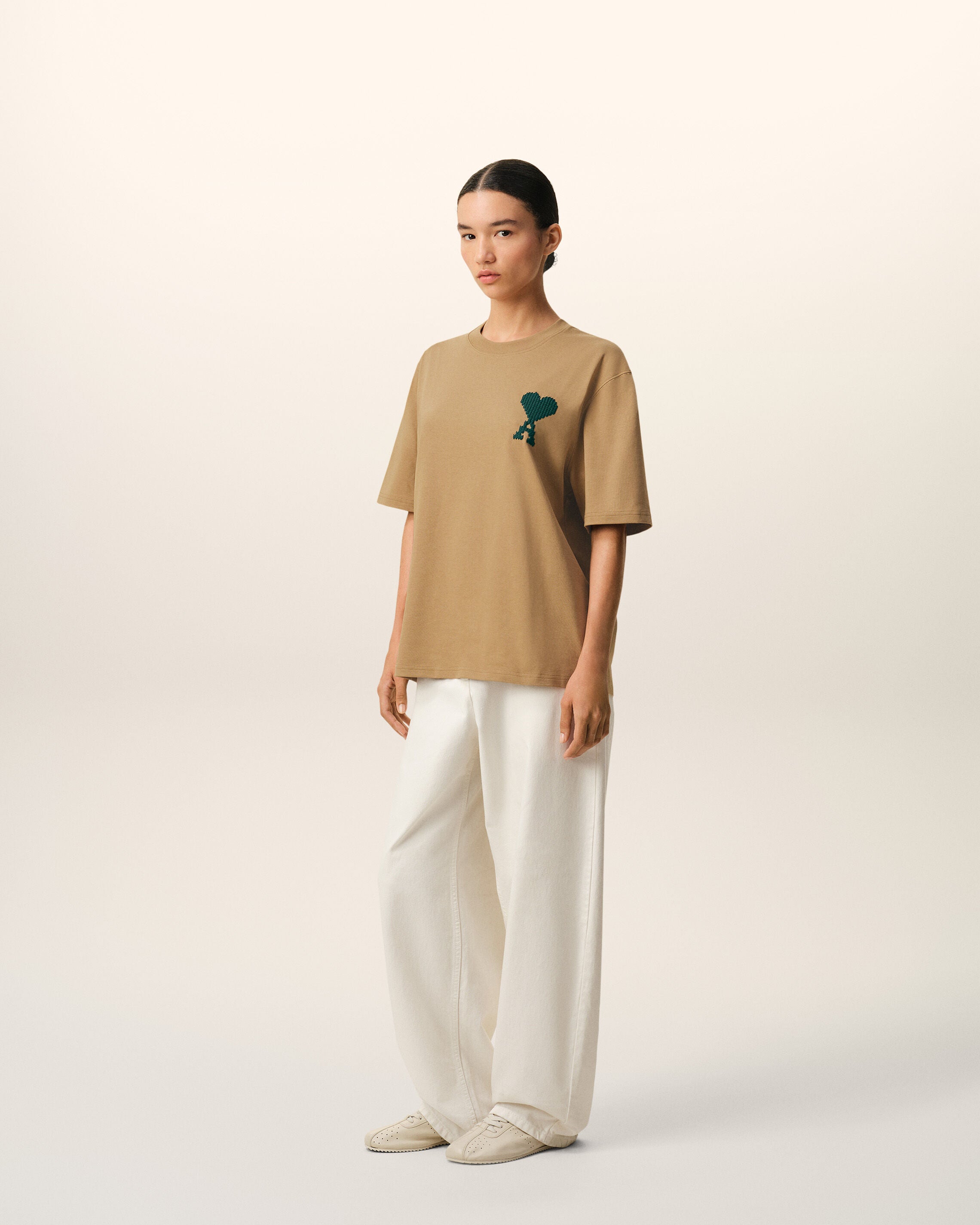 Beige Cotton Ami De Coeur T-shirt - 12