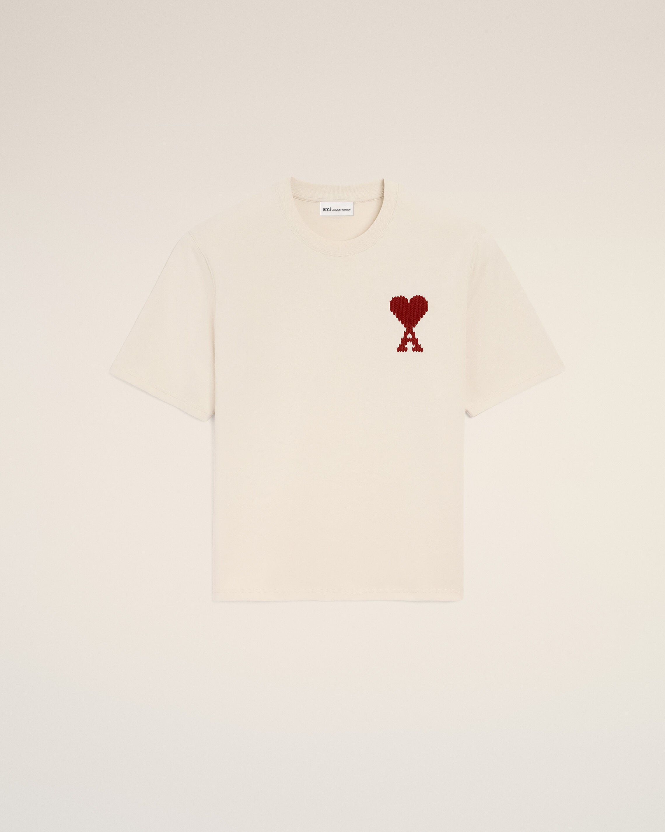 ホワイト コットン Ami De Coeur Tシャツ 月／赤い太陽 | Ami Paris