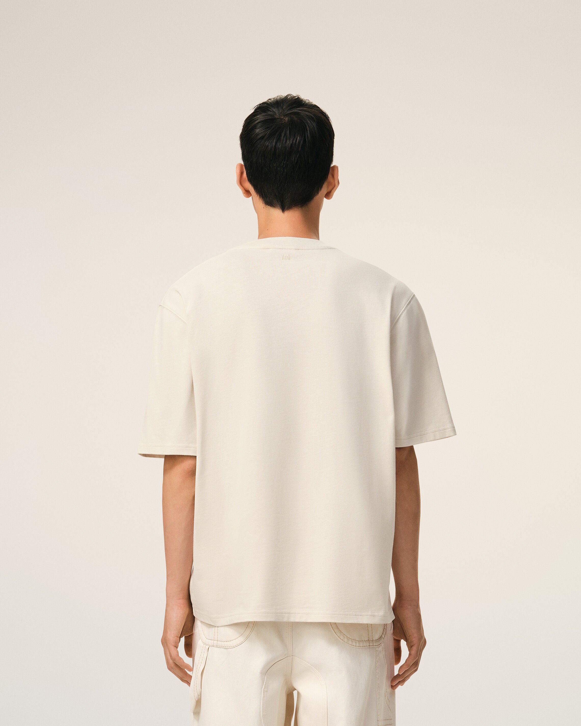 ホワイト コットン Ami De Coeur Tシャツ 月／赤い太陽 | Ami Paris