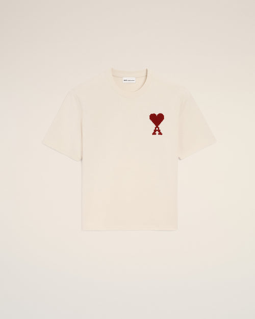 T-shirt Ami de Coeur in cotone bianco - Uomo - 1 - AMI Paris - Ami Paris