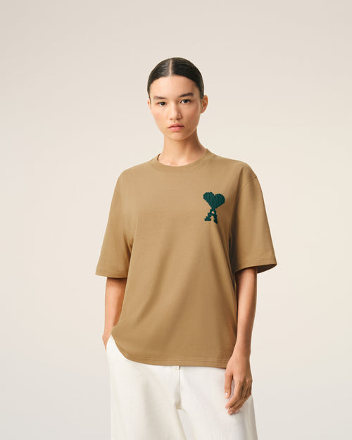                             Beige Cotton Ami De Coeur T-shirt - 3                         - Ami Paris