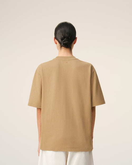 Beige Cotton Ami De Coeur T-shirt - Woman - 11 - AMI Paris - Ami Paris