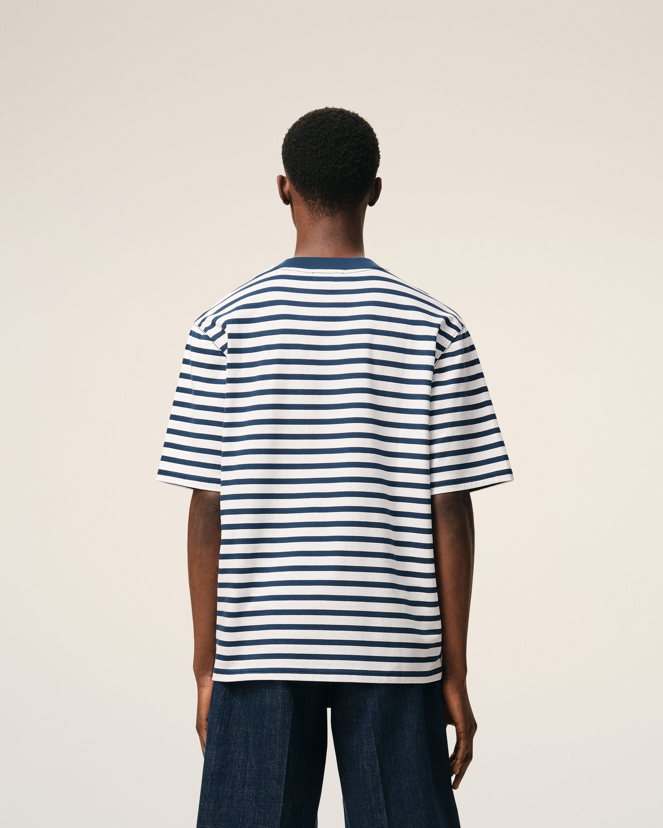 ブルーコットン ボクシーフィット マリンボーダー Ami De Coeur T