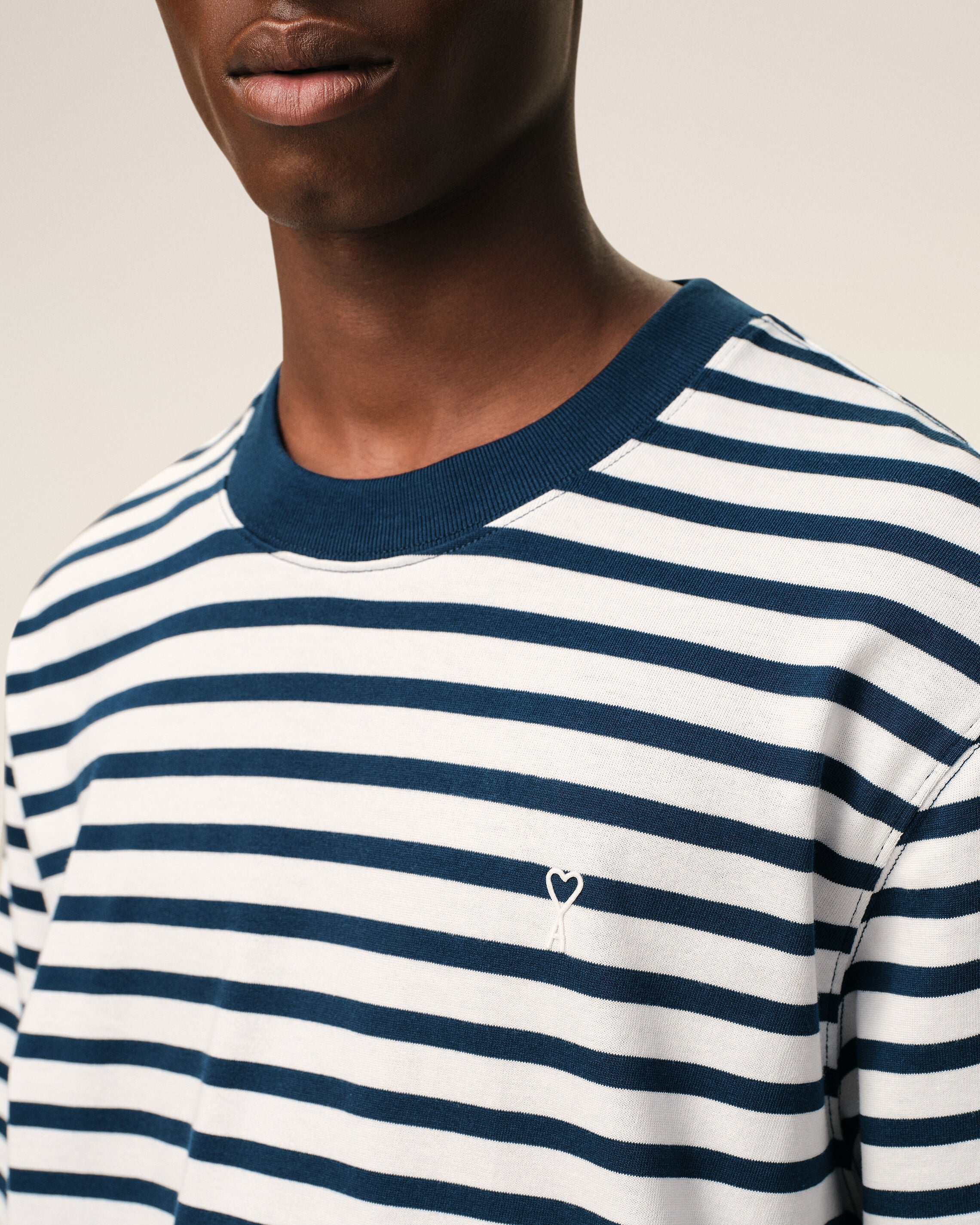 ブルーコットン ボクシーフィット マリンボーダー Ami De Coeur T