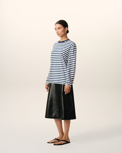 T-shirt Bleu Marinière Manches Longues Ami De Coeur en Coton - Femme - 12 - AMI Paris - Ami Paris