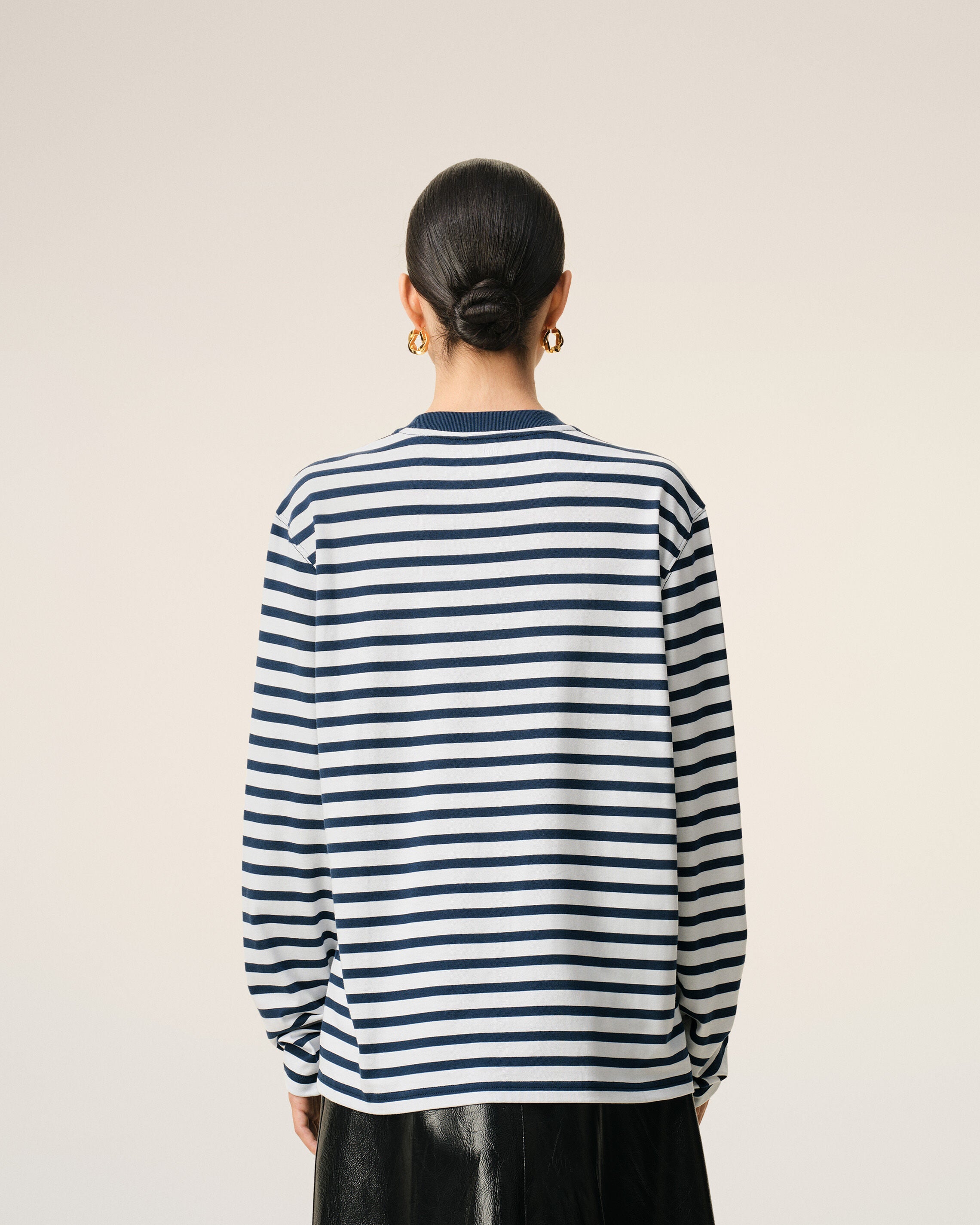 T-shirt marinière Ami De Coeur a maniche lunghe in cotone blu - 11