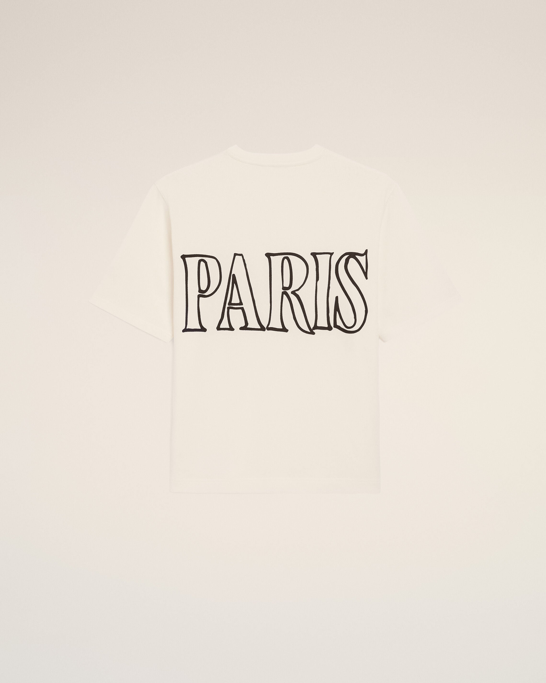 WHITE CREAM White Cotton Ami Paris Print T-shirt | Ami Paris