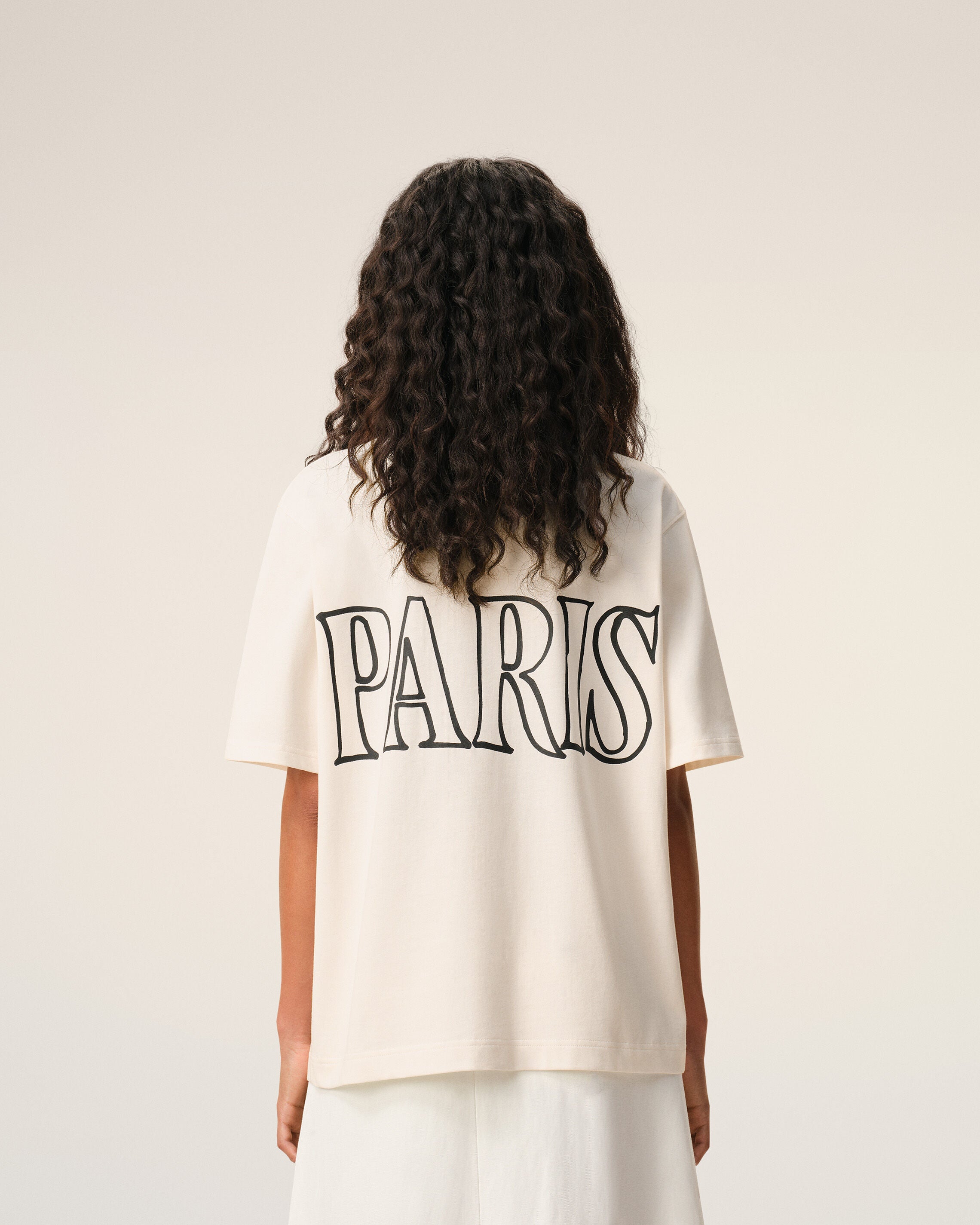 ホワイトコットン Ami Paris プリントTシャツ ホワイトクリーム | Ami